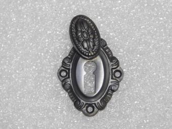 Schlüsselrosette BB mit Schieber – dunkel patiniertes Messing – Jugendstil