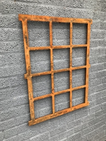 Stalraam, roestig-oppervlak, antiek-stijl venster, ijzer, 95 X 73