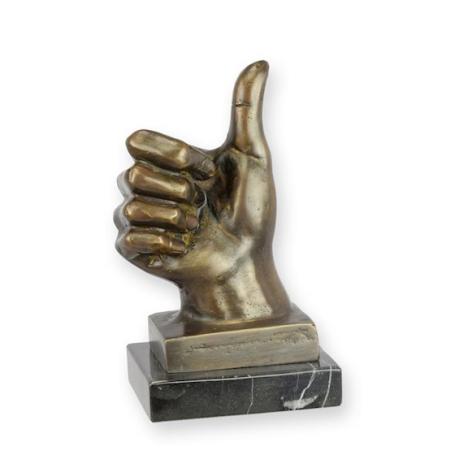 Hand van brons , duim omhoog