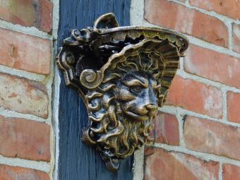 Wandkonsole Löwenkopf – Bronze-Optik – Gusseisen