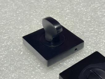 WC-Schloss – mattschwarzer Verschluss – Aluminiumschloss auf Rosette