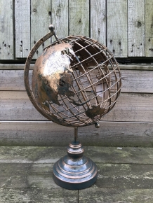 Metallkugel, gold/schwarzer Look, schöner Dekoartikel!