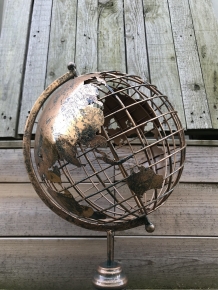 Metallkugel, gold/schwarzer Look, schöner Dekoartikel!