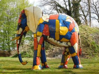 XXL Handgemaakte Olifant – Metaal – ca. 230 cm – Afrikaans Design