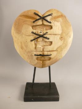 decoratie hart , hout en ijzer