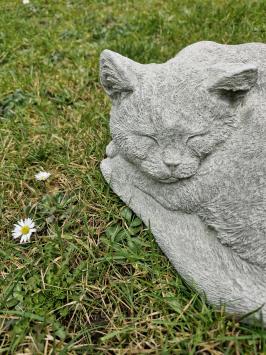 poes , kat , tuinbeeld ,beton