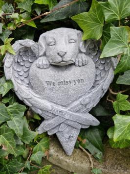 Grabsteindekoration für einen Hund