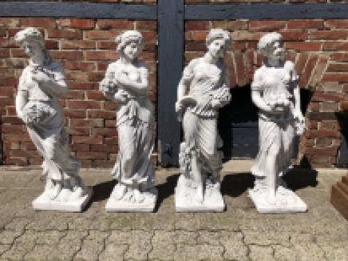 Vier Jaargetijden - Tuinbeelden - Steen - Set van 4 Stuks