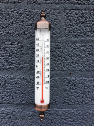 Frame messing-metaal met thermometer, prachtig klassiek !!