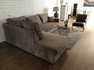 Schöne kräftige neue taupe Rippe Stoff Ecksofa Modell