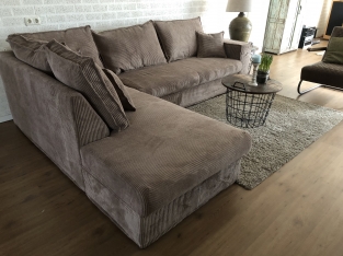 Schöne kräftige neue taupe Rippe Stoff Ecksofa Modell