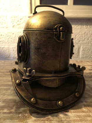 Nautistische brass-messing-look duikhelm, prachtig!!