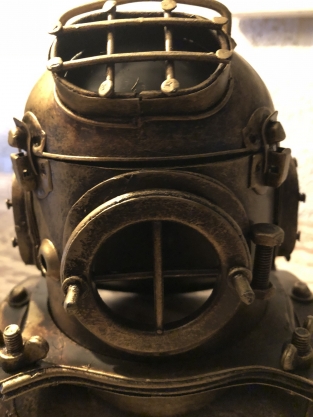 Nautistische brass-messing-look duikhelm, prachtig!!