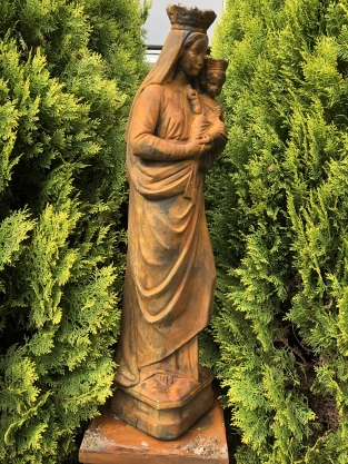 Wunderschöne Statue von Maria - Kind, super schöne Vollsteinstatue Oxid