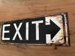 Mooi metalen sign- wand-bord met : EXIT.