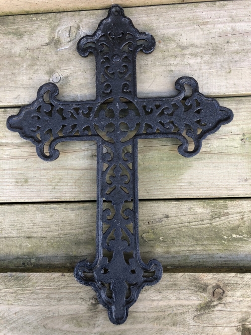 Kreuz aus Gusseisen-schwarz-silber