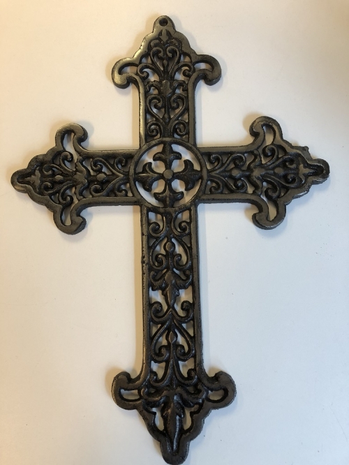 Kreuz aus Gusseisen-schwarz-silber