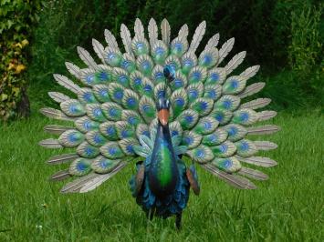 Statue Pfau XL - Metall - vollfarbig