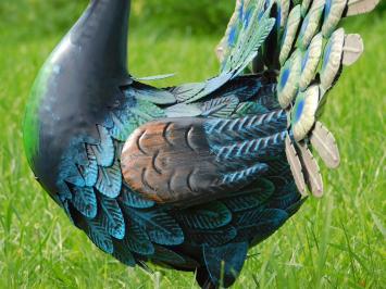 Statue Pfau XL - Metall - vollfarbig