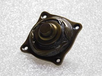 Deurbel de Lelie - 4,5 x 4,5 cm - Gepatineerd Messing