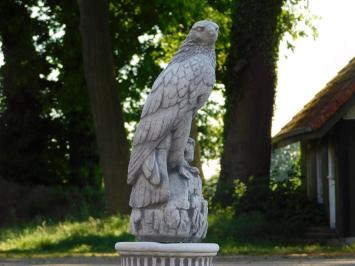 Adelaar op Ronde Sokkel - 83 cm - Steen