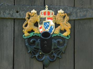 Vlaggenstokhouder met Koninklijk Logo - Gietijzer met Poedercoating