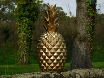 Dekorative Ananas XL - Polystone - Goldfarben