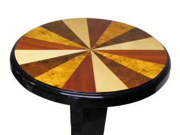 Antieke Art Deco Bijzettafel – Handgemaakt – Ø 60 cm – 75 cm Hoog