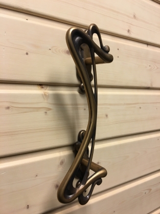 Trekhendel antieke Jugendstil handvat voor de voordeur, messing zeer indrukwekkend