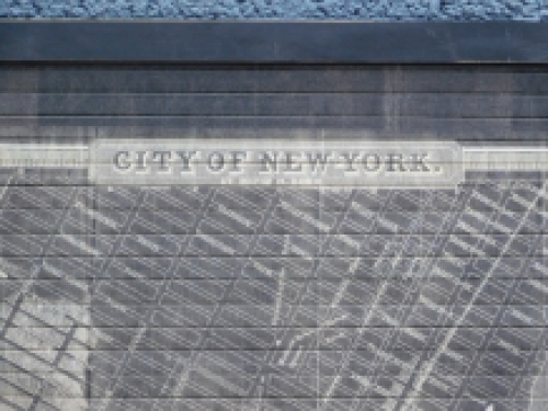 Wanddecoratie bamboe City of New York - met ophangtouw