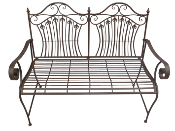 Elegante Gartenbank aus Eisen – rustikales Braun