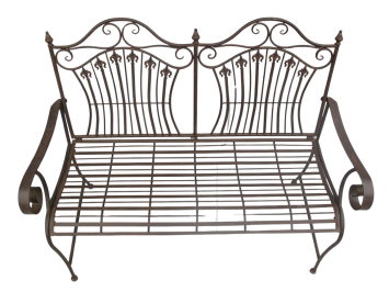 Elegante Gartenbank aus Eisen – rustikales Braun