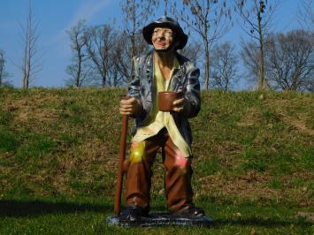 Statue Bettler – 92 cm – Polystone – Schwarz