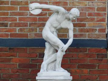 Discobolus auf Sockel - 155 cm - Massivstein