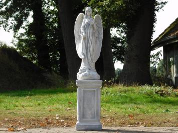 Große Engelsfigur mit Rosen – 70 cm – Stein