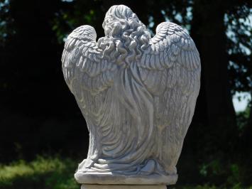 Statue Engel auf rundem Sockel - 73 cm - Stein