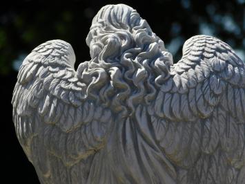 Statue Engel auf rundem Sockel - 73 cm - Stein