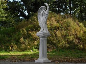 Große Engelsstatue auf Sockel – 150 cm – Stein