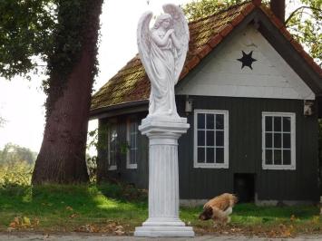 Große Engelsstatue auf Sockel – 150 cm – Stein