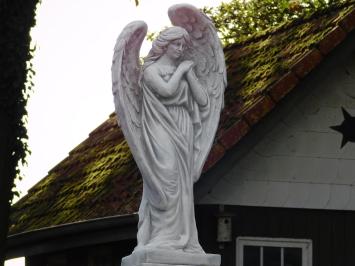 Große Engelsstatue auf Sockel – 150 cm – Stein