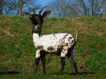Ziegenstatue – 107 x 80 cm – Handgefertigt aus Metall