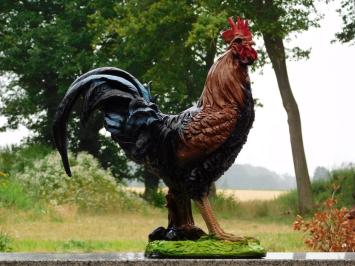 Decoratieve Haan - 50 x 45 cm - Zwart met Bruin - Polystone
