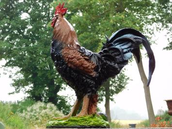 Decoratieve Haan - 50 x 45 cm - Zwart met Bruin - Polystone