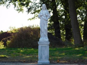 Statue des Heiligen Herzens Jesu auf Sockel – 127 cm – Klassisches Steinset