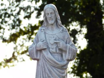 Statue des Heiligen Herzens Jesu auf Sockel – 127 cm – Klassisches Steinset