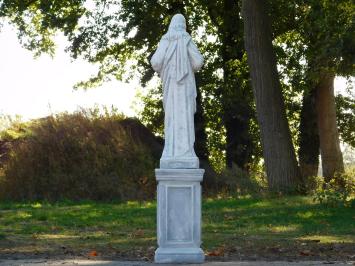Statue des Heiligen Herzens Jesu auf Sockel – 127 cm – Klassisches Steinset