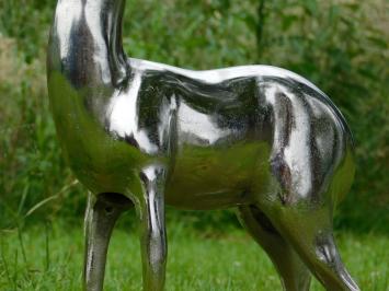 Beeld Hert - 70 cm - Alu in Nikkel/Zilverkleur - Decoratief Beeld