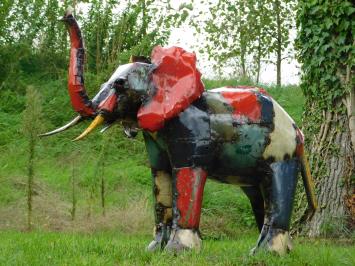 Olifant Igor - 80 x 100 cm - Kleurrijk Beeld - Afrikaans Kunstwerk