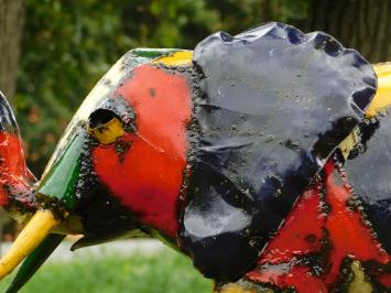Metalen Olifant ''Zuri'' - Kleurrijk - 60 x 96 cm - Afrikaans Beeld Kunstwerk