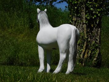 Pferdeskulptur – 75 x 70 cm – Weiß – Polystone